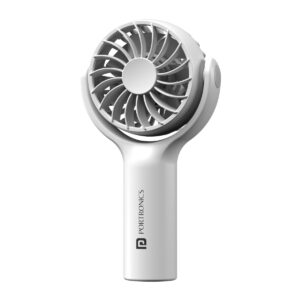 Portronics Toofan Mini Portable Rechargeable Fan with 3 Speed Modes,(White)