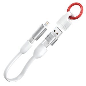 Portronics Keylink 4 in 1 Multifunctional Fast Charging Cable (White)