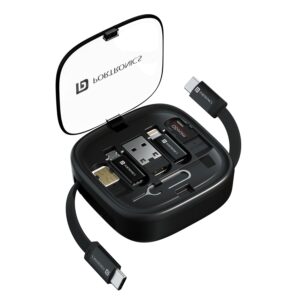 Portronics Snapcase 2 60W Multifunctional Fast Charging Data Cable Kit, Black
